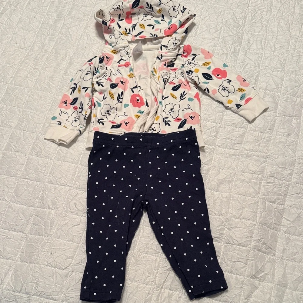 Floral Hoodie and Polka Dot Pants Set plus 5 other items. 7 items total. Deal